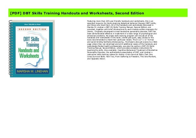  PDF DBT Skills Training Handouts And Worksheets Second Edition