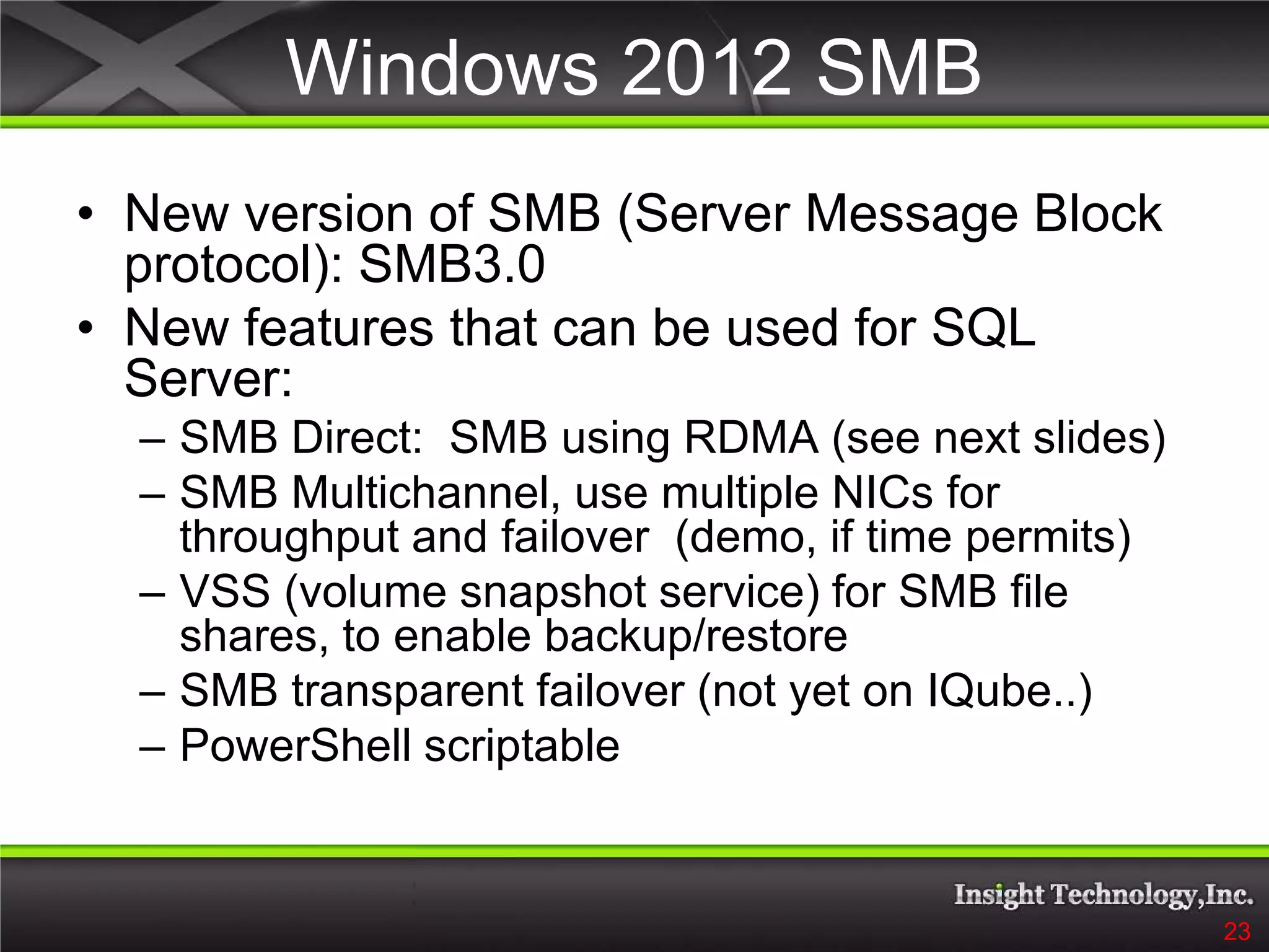 B14 SQL Server over SMB using infiniBand and SSD by Mario Broodbakker ...