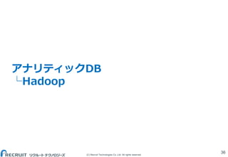 (C) Recruit Technologies Co.,Ltd. All rights reserved.
アナリティックDB
└Hadoop
36
 