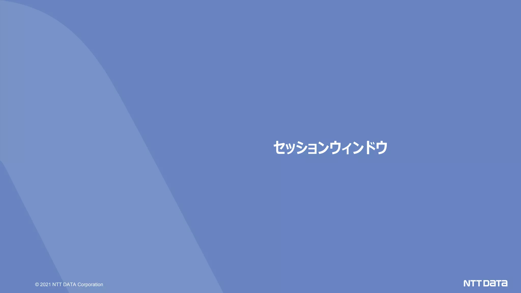 © 2021 NTT DATA Corporation
セッションウィンドウ
 