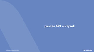© 2021 NTT DATA Corporation
pandas API on Spark
 