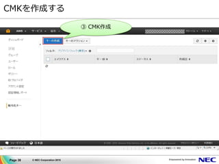 Page 38 © NEC Corporation 2015
CMKを作成する
③ CMK作成
 