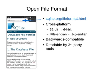 [db tech showcase Tokyo 2017] A11: SQLite - The most used yet least ...