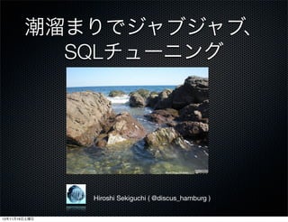 潮溜まりでジャブジャブ、
SQLチューニング

Rock Pool / Michael

Hiroshi Sekiguchi ( @discus_hamburg )
13年11月16日土曜日

 