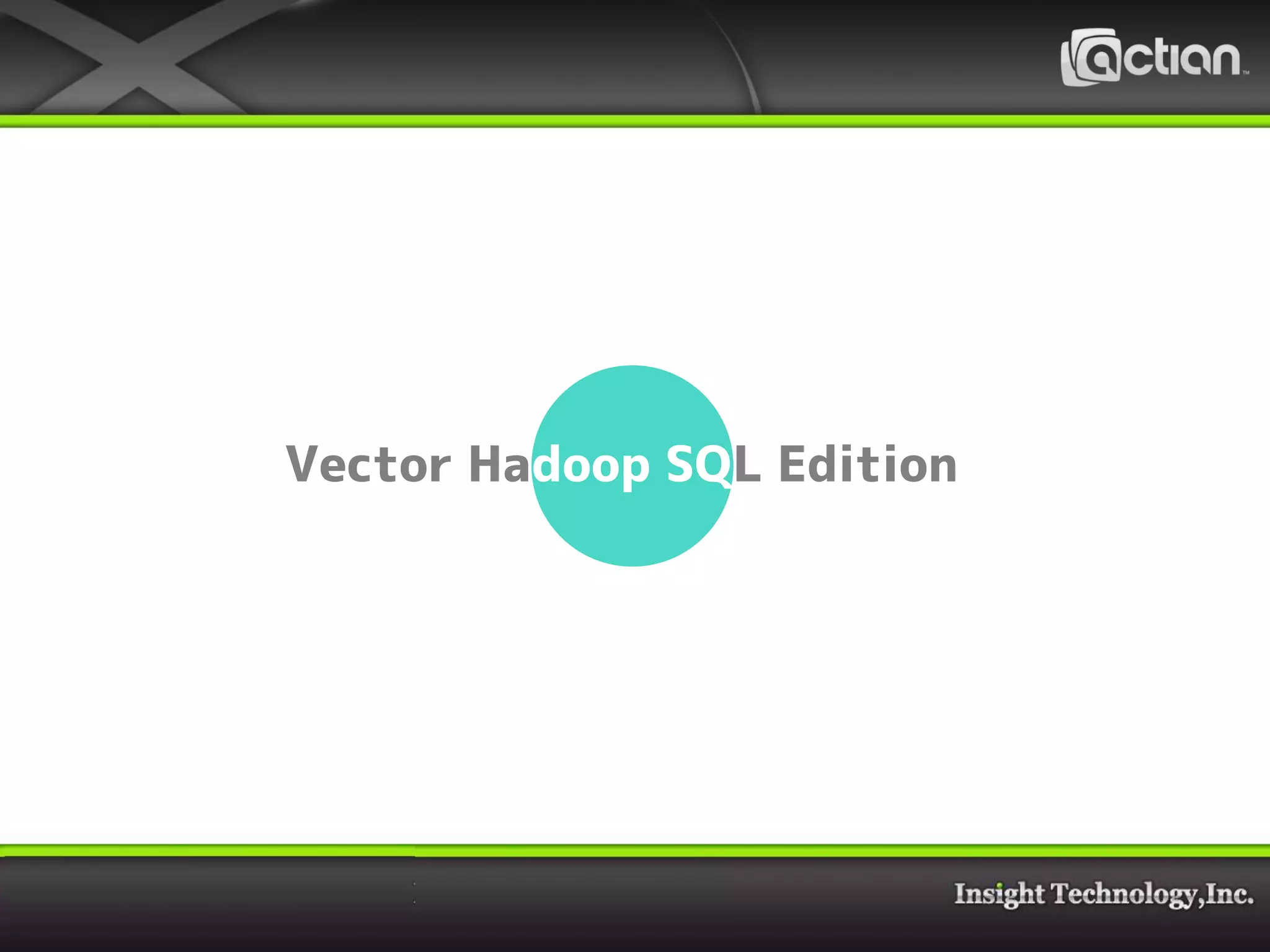 Vector Hadoop SQL Editiondoop SQ
 