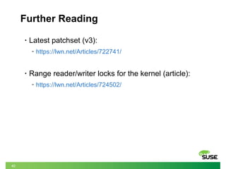 Range reader/writer locking for the Linux kernel | PDF