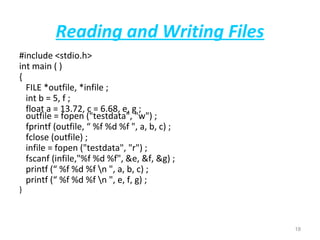 File handling in c | PPT | Programming Languages | Computing