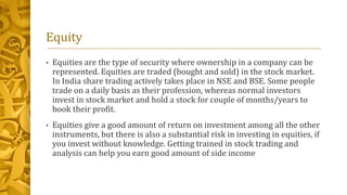 Capital market & financial instruments