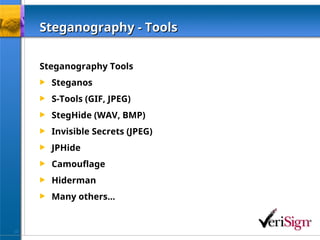 Signography Tools Steganography, steganalysis, & cryptanalysis | PPT
