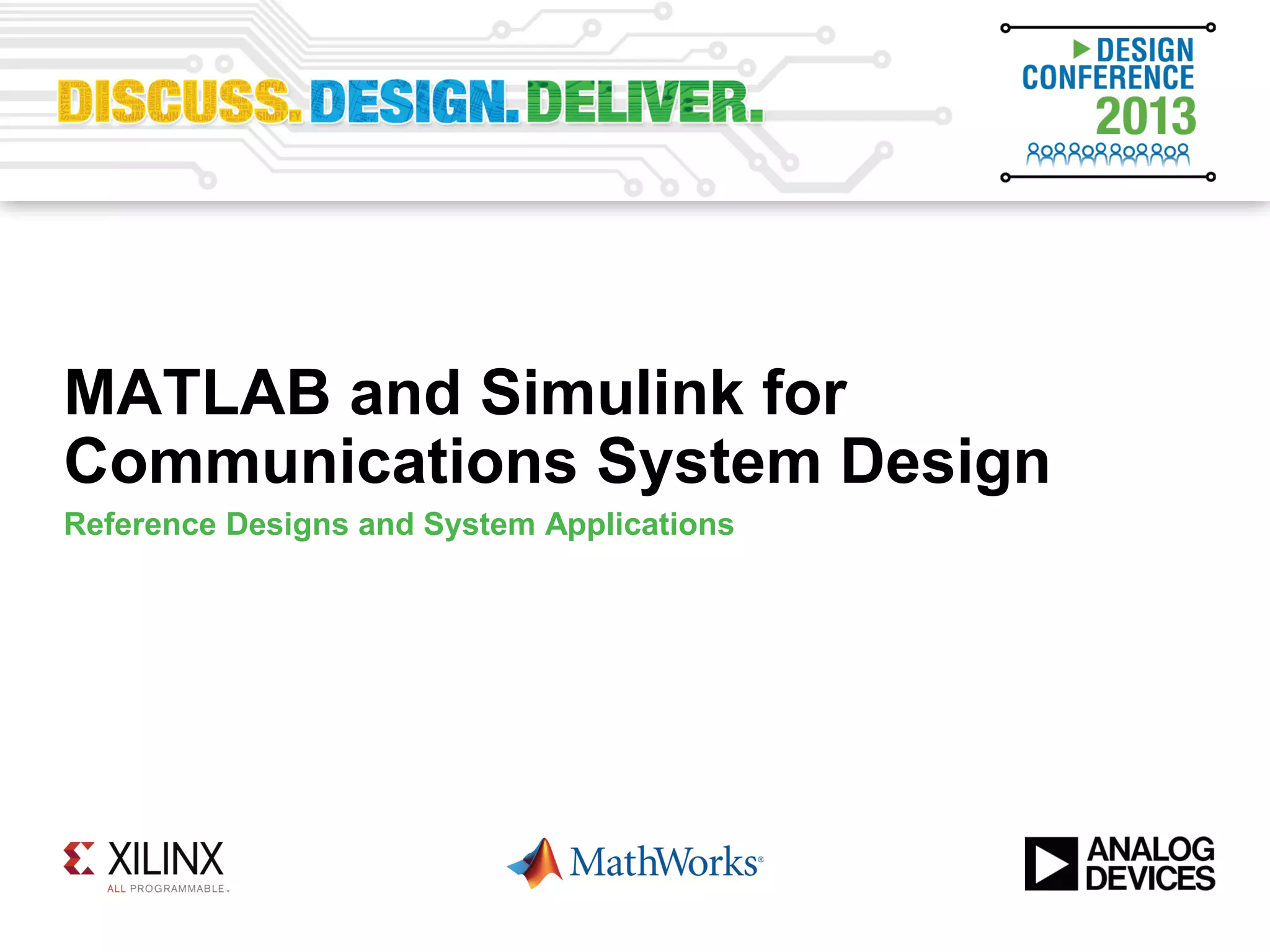 MATLAB and Simulink for Communications System Design (Design Conference ...