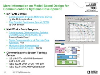 MATLAB and Simulink for Communications System Design (Design Conference ...