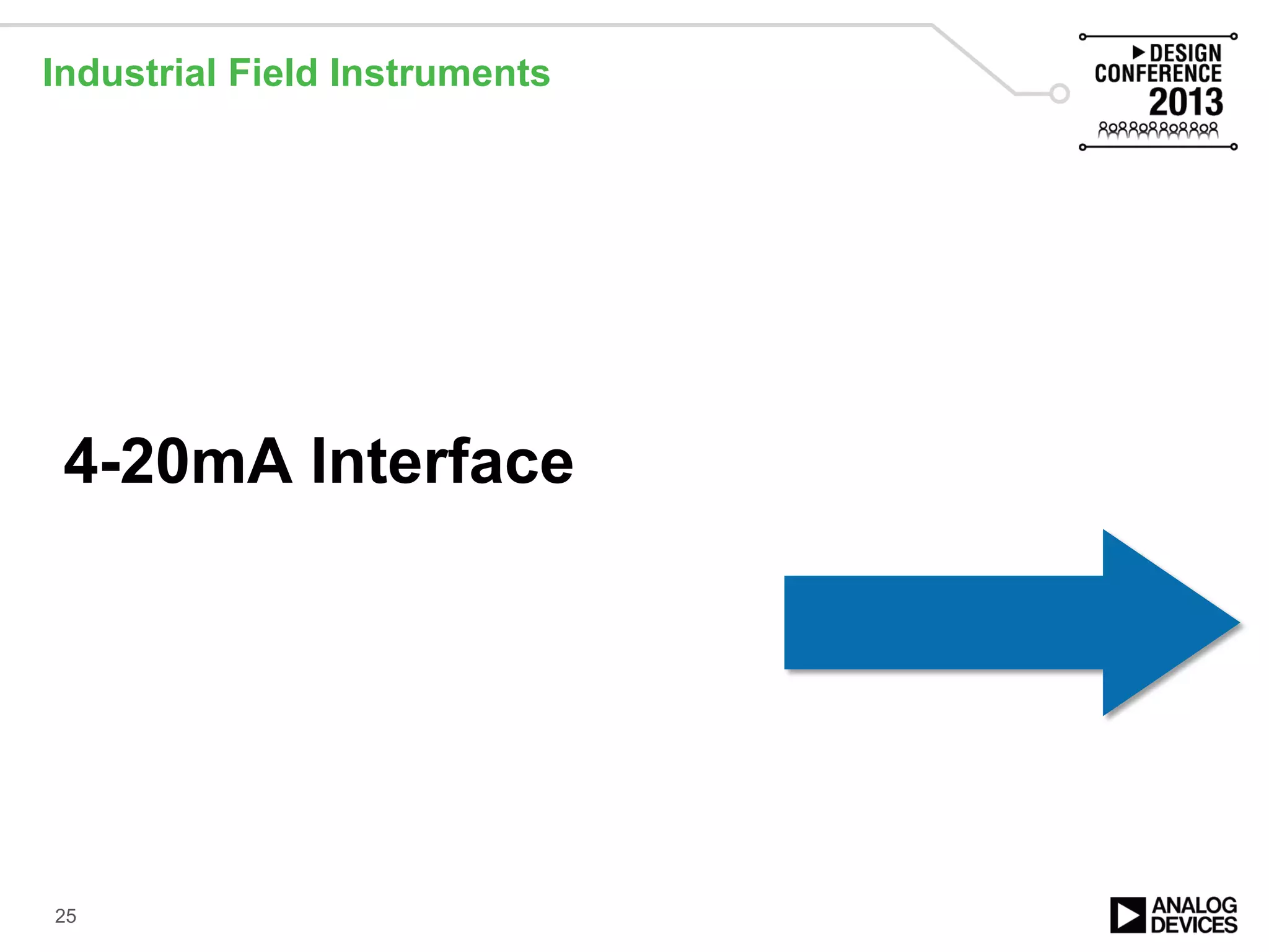 4-20mA Interface
Industrial Field Instruments
25
 