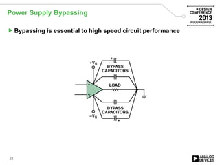 Power Supply Bypassing
Bypassing is essential to high speed circuit performance
33
 