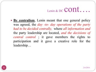 democratic centralism | PPTX