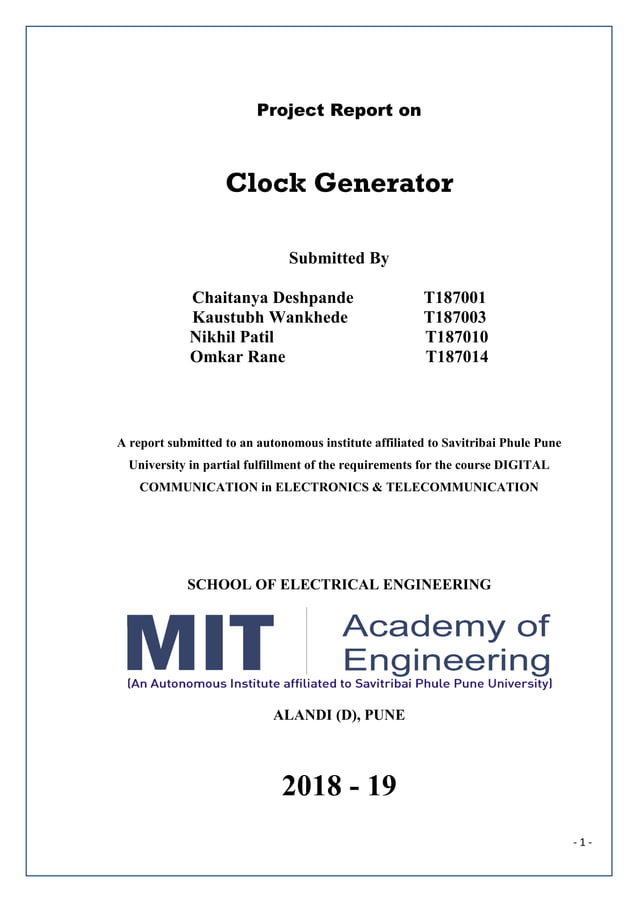 Clock Generator PDF