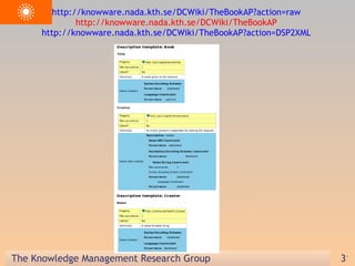 http://knowware.nada.kth.se/DCWiki/TheBookAP?action=raw  http://knowware.nada.kth.se/DCWiki/TheBookAP  http://knowware.nad...