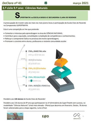 75
E@D
DeClara nº 41 março 2021
3.º ciclo 9.º ano: Ciências Naturais
 