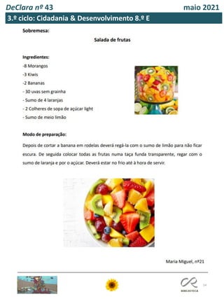 54
DeClara nº 43 maio 2021
3.º ciclo: Cidadania & Desenvolvimento 8.º E
 