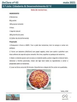 57
DeClara nº 43 maio 2021
3.º ciclo: Cidadania & Desenvolvimento 8.º E
 