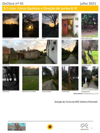 32
DeClara nº 45 julho 2021
Direção de Turma do 8ºE/ (Helena Pimentel)
3.º ciclo. Físico-Química e Direção de turma 8.ºE
 