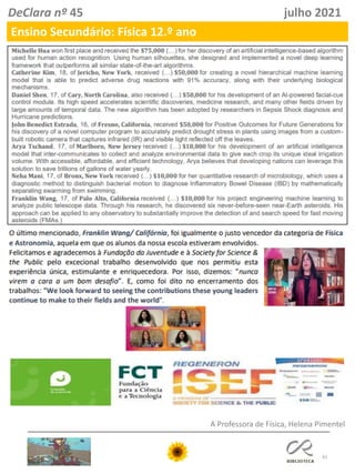 61
DeClara nº 45 julho 2021
Ensino Secundário: Física 12.º ano
A Professora de Física, Helena Pimentel
 