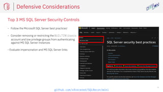 DEF CON 31 Demo Labs 2023: Abusing Microsoft SQL Server with SQLRecon | PDF