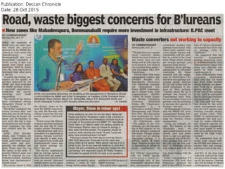 Road, waste biggest concerns for B'lureans