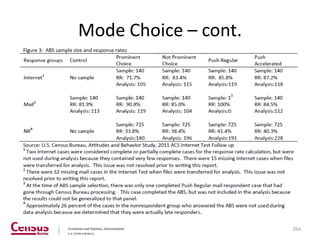 Mode Choice – cont.
• 100 completed interviews per notification
  strategy (push




                                              264
 