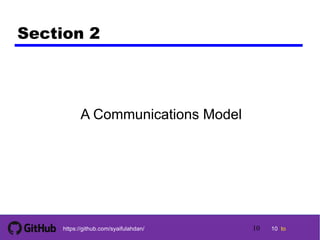 10 tohttps://github.com/syaifulahdan/
Section 2
A Communications Model
10
 