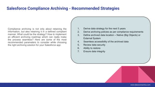 Salesforce Compliance Archiving with DataConnectiva | PDF
