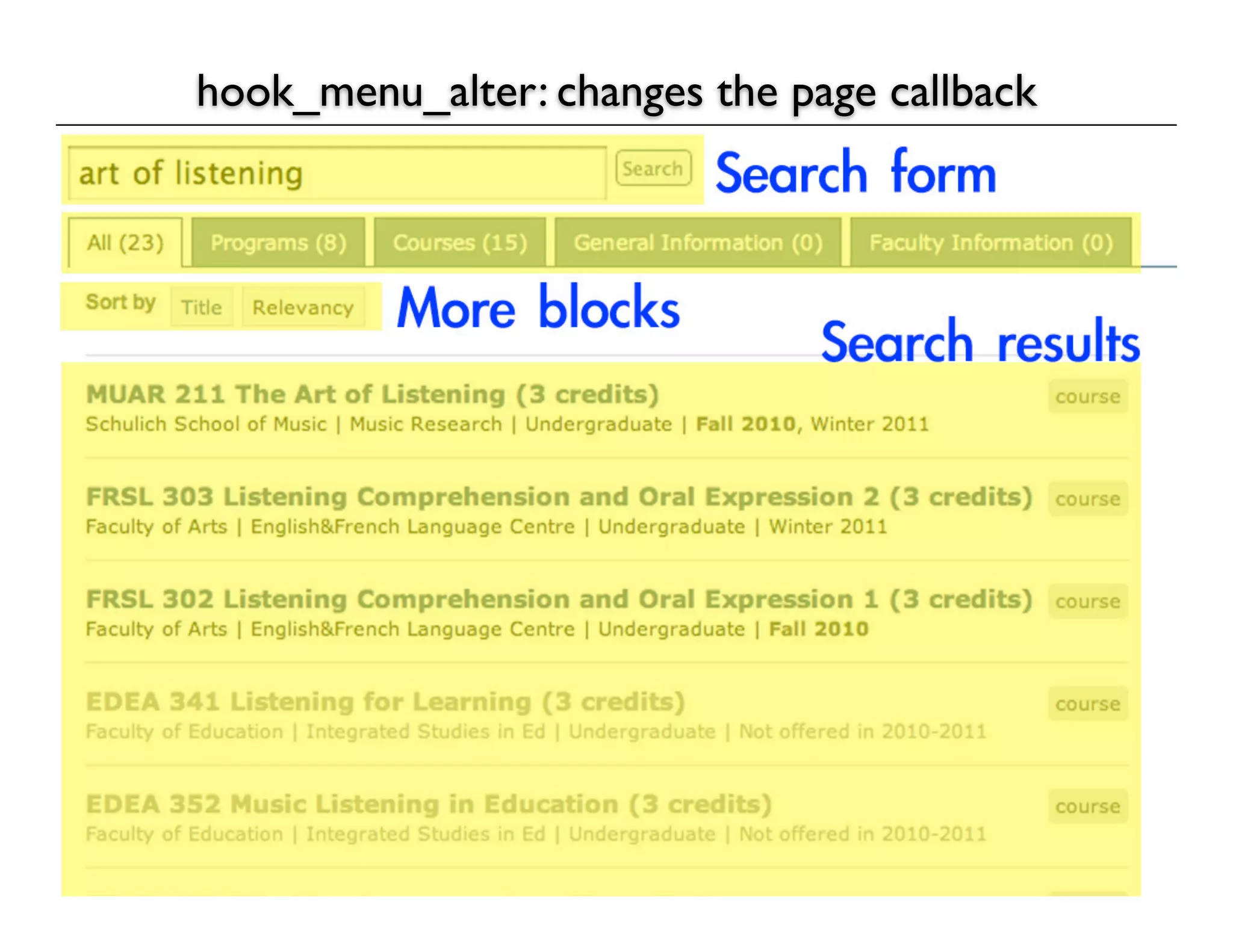 hook_menu_alter: changes the page callback
 