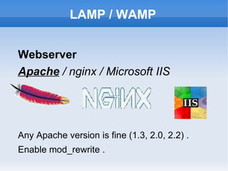 Technical tools The platform: *AMP