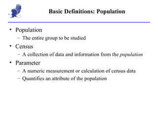Basic Definitions: Population ,[object Object],[object Object],[object Object],[object Object],[object Object],[object Object],[object Object]