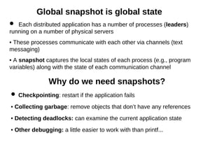 Capturing and Analyzing Global State in Distributed Systems: Algorithms ...