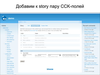 Добавим к  story  пару  CCK- полей 