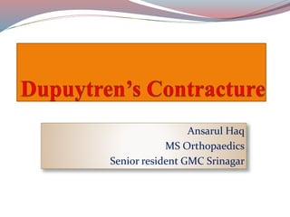 Ansarul Haq
MS Orthopaedics
Senior resident GMC Srinagar
 