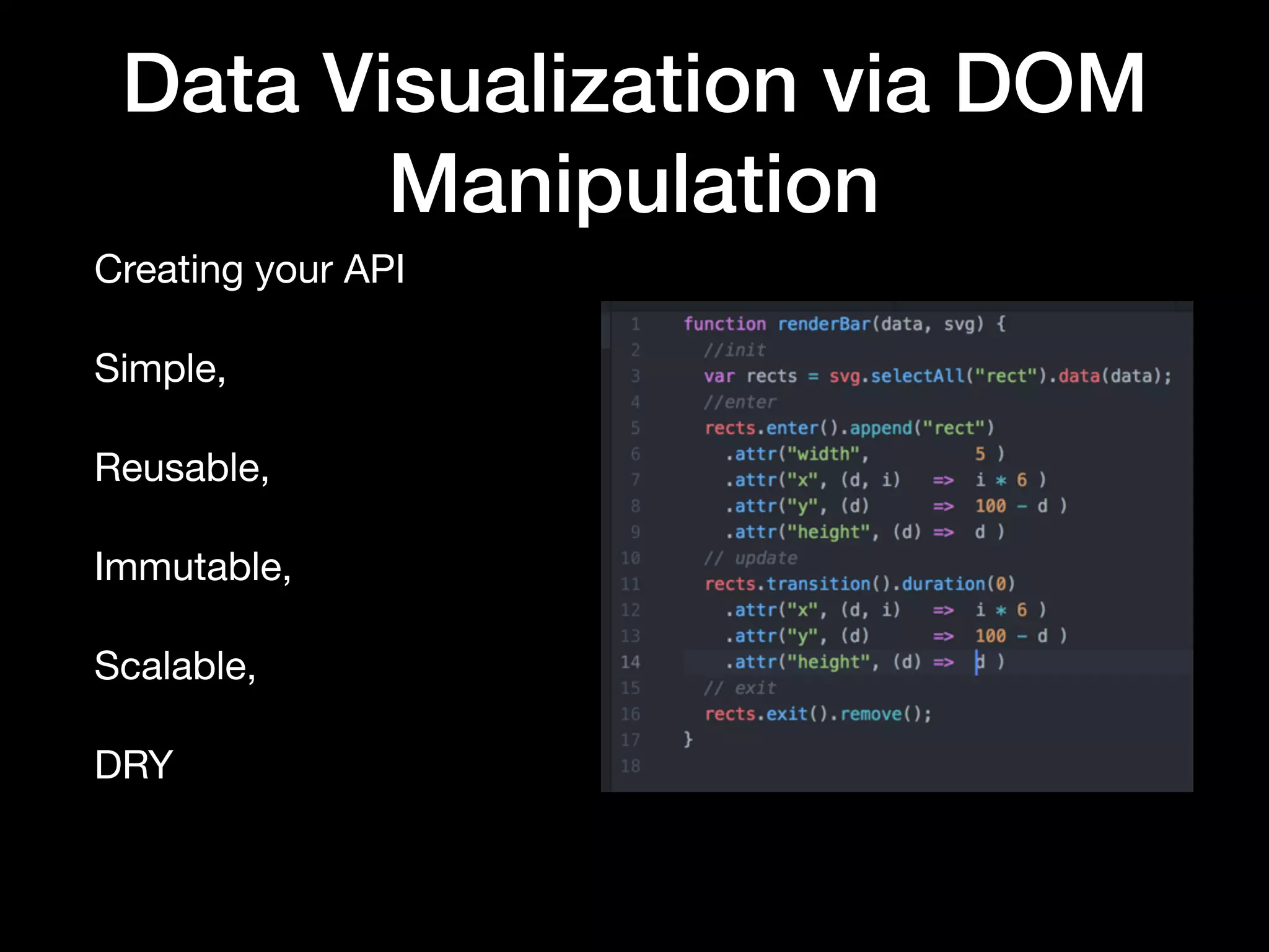 Data Visualization via DOM
Manipulation
 