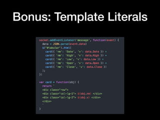 Data Visualization via DOM
Manipulation
Listeners for triaging
data

Massage data before
passing to interface

Control the subset

Manage your SVG
elements
 