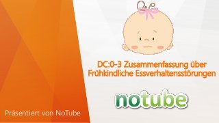 DC:0-3 Zusammenfassung über
Frühkindliche Essverhaltensstörungen
Präsentiert von NoTube
 
