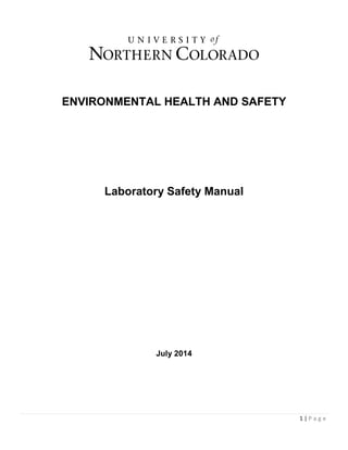 1 | P a g e
ENVIRONMENTAL HEALTH AND SAFETY
Laboratory Safety Manual
July 2014
 