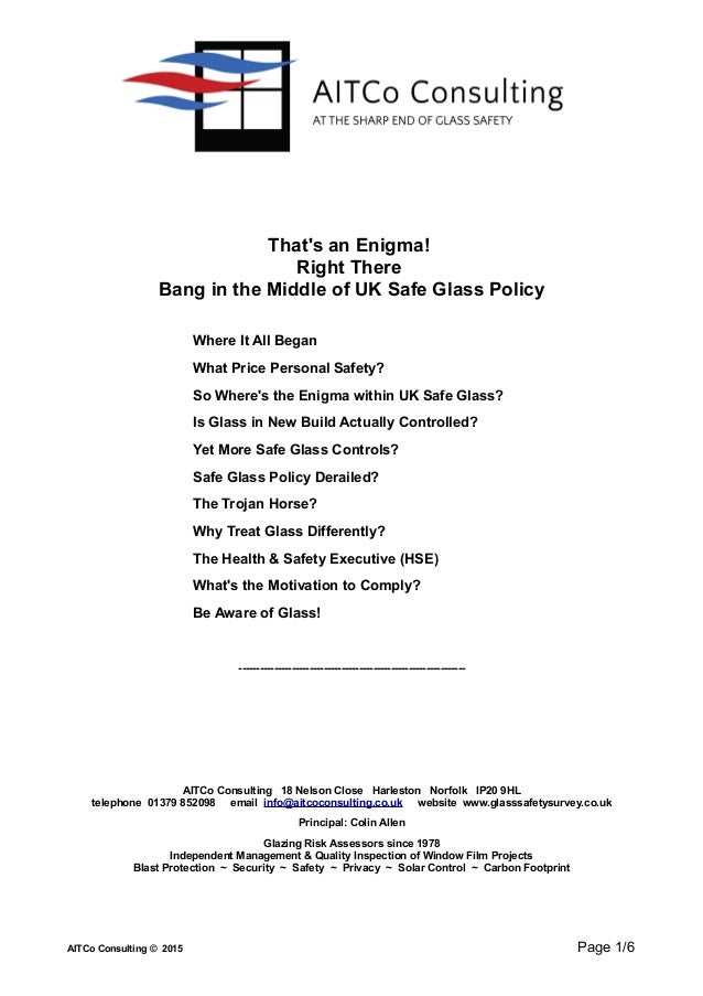 2015.04.22 That's an Enigma right there in the middle of UK safe glass policy