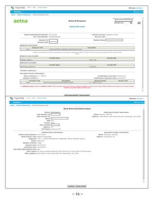~ 16 ~
RADIOLOGY CENTERS:
 