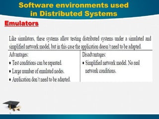 Software environments used
in Distributed Systems
Emulators
9
 