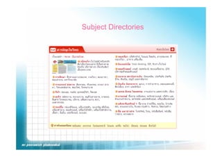 Subject Directories
S bj t Di t i
 