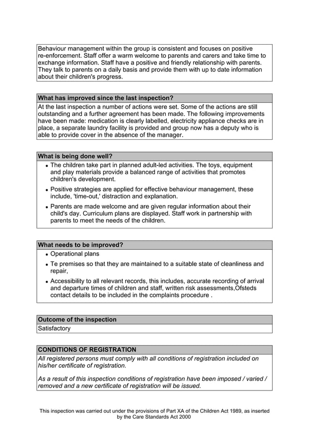 Daycare Inspection Report PDF daycare-inspection-report-pdf