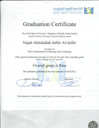 Graduation Certificate 1