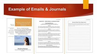 Example of Emails & Journals
 