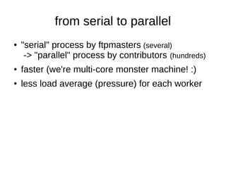 find & improve some bottleneck in Debian project (DebConf14 LT)