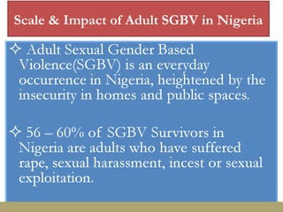 Scale & Impact of Adult SGBV in Nigeria
 