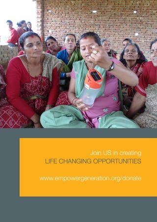 Join US in creating
LIFE CHANGING OPPORTUNITIES
www.empowergeneration.org/donate
 
